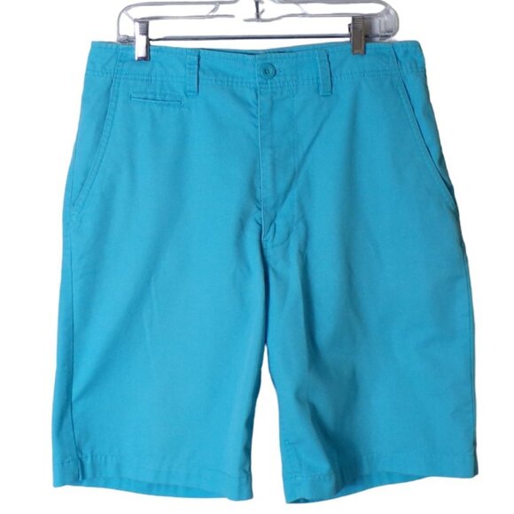 CSG Champs Sports Gear 6 Pocket Aqua Shorts Twill  Flat Front Sz 32 Kencore #467 - Picture 1 of 5